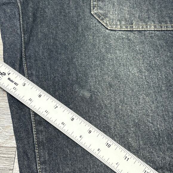 Vintage Raider Infamous Blue Dark Wash Womens‎ 16 Plaid Trim Straight Leg Jeans - Picture 3 of 13